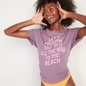 NEW Old Navy "Follow the Sun to the Beach" Tee — M